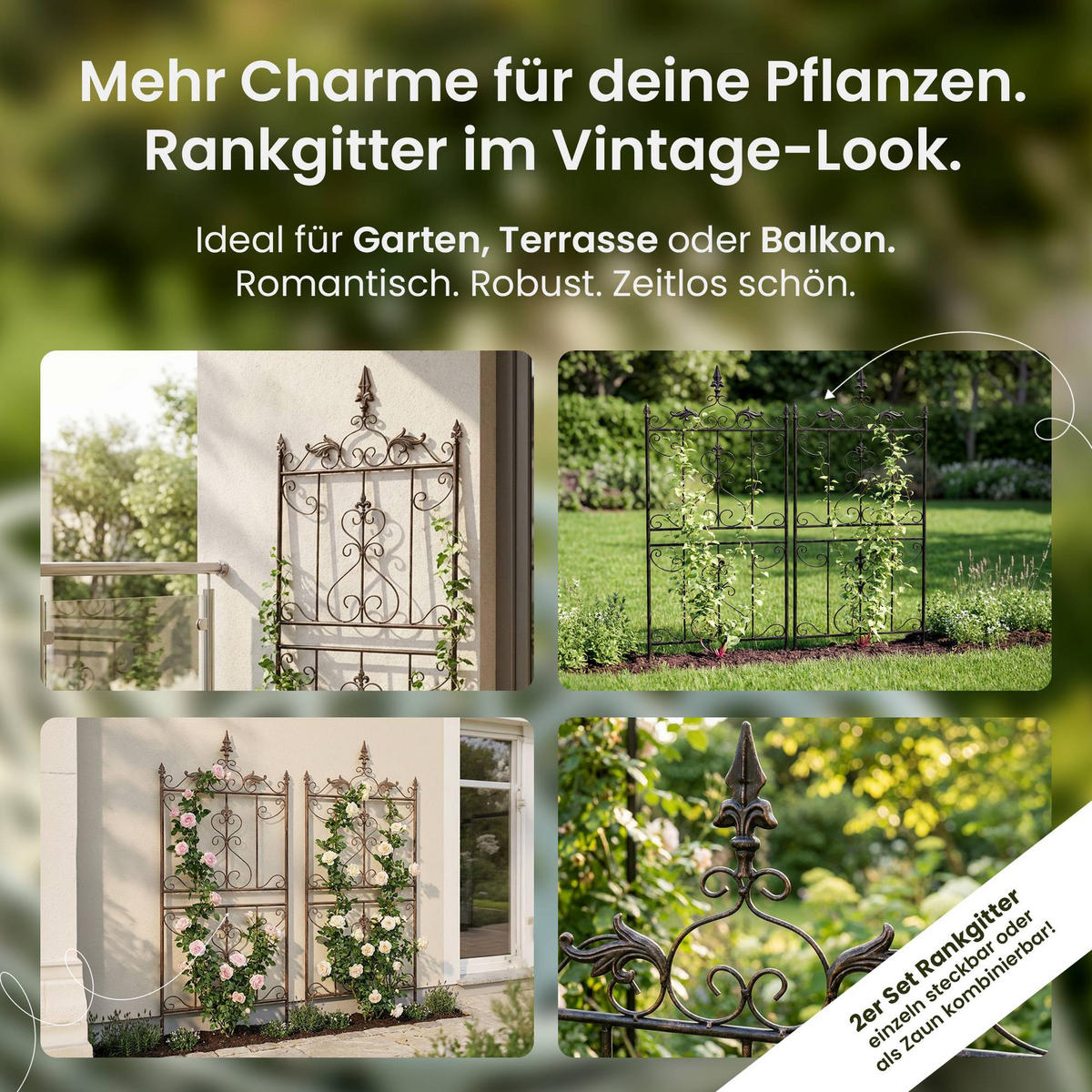RANKGITTER 2 Metall Bronze - Bronzefarben, Metall (51/124/3cm) - CLP