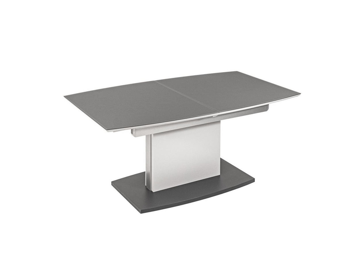 COUCHTISCH Cesya 115x70x54 höhenverstellbar;ausziehbar Seidengrau/Umbragrau - Grau, Glas (115/70/54cm) - 58aufmkessel