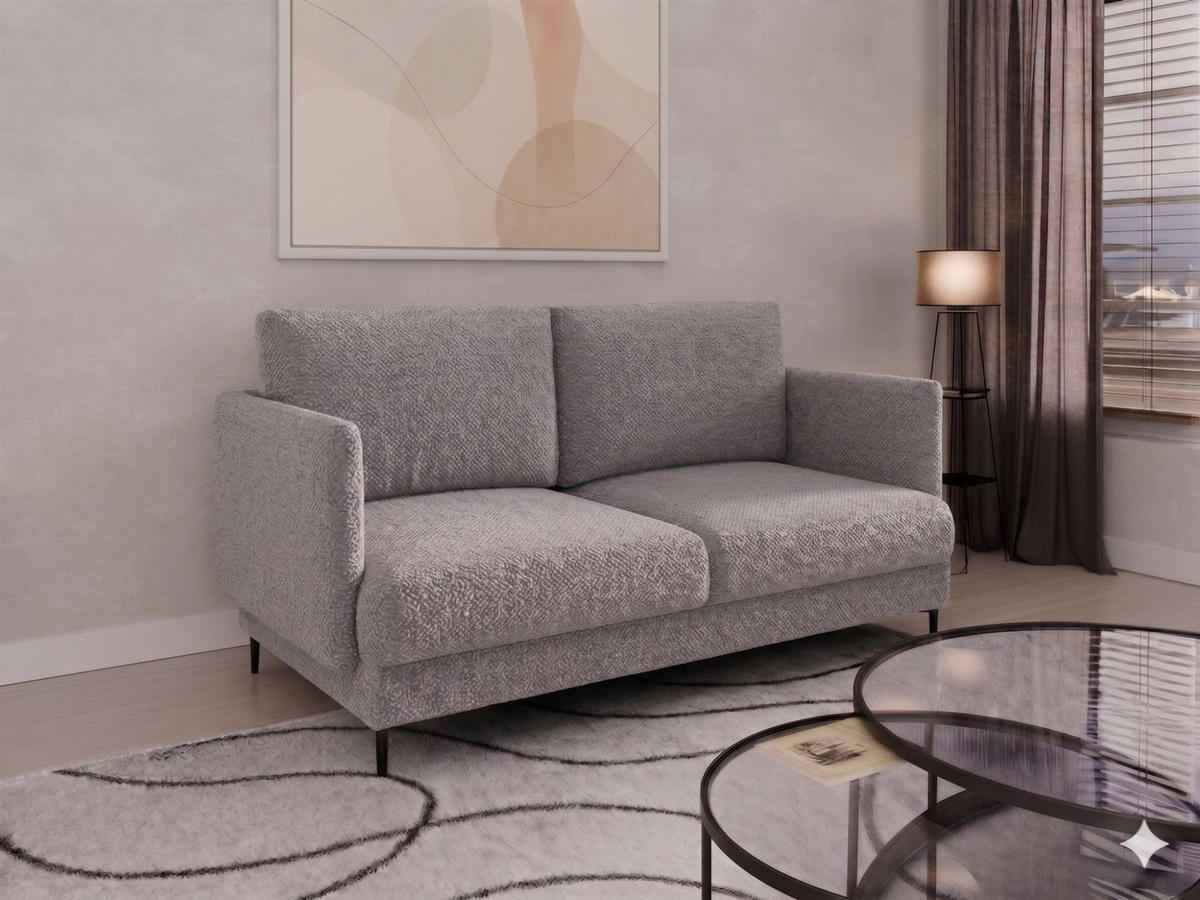 SOFASET Helmer 3-2-1 In Stoff Baloo - Grau, Holzwerkstoff/Textil (226/95/95cm) - Fun Möbel