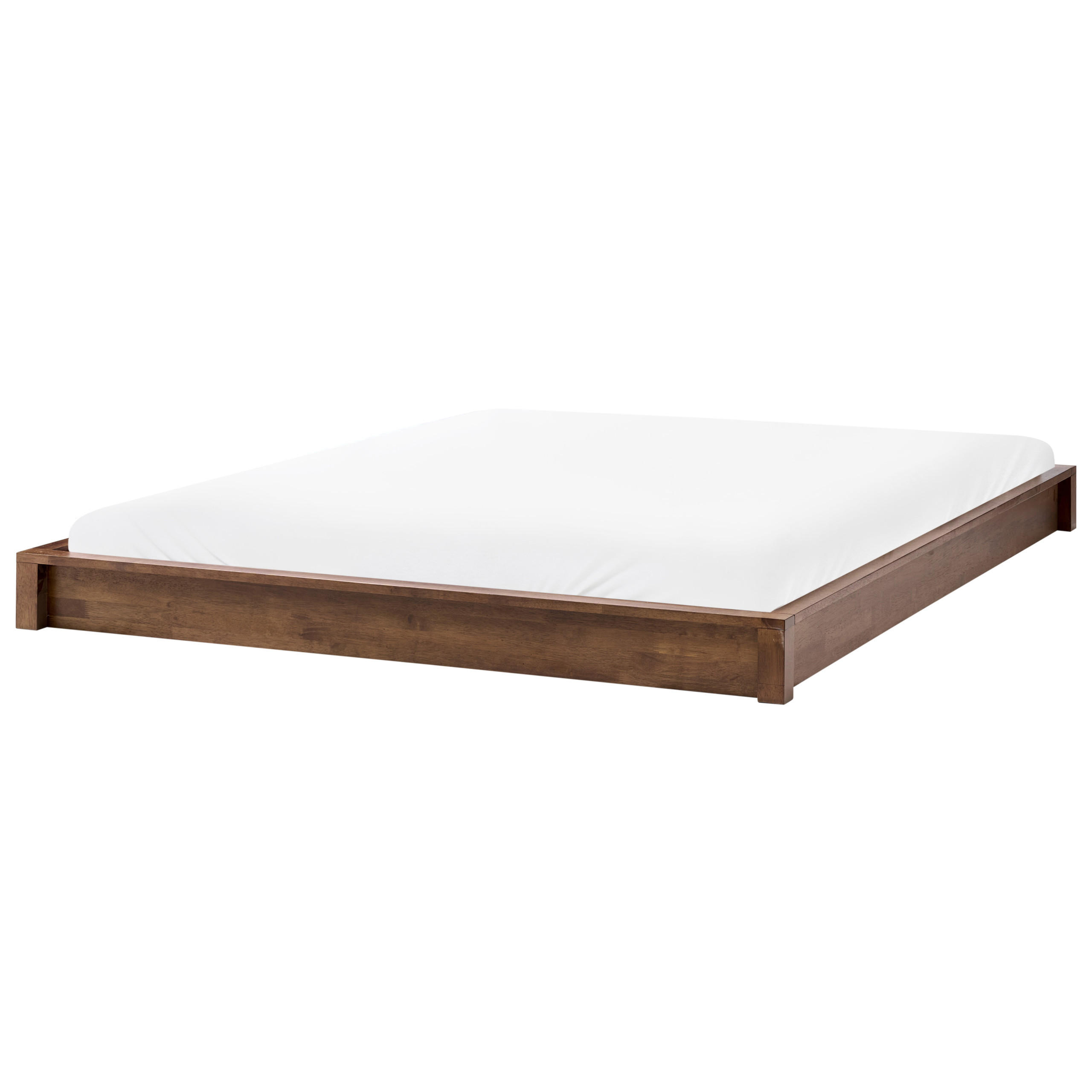 PAT fără tablie 160/200 cm lemn de cauciuc maro închis Antras - maro închis, lemn (160/200cm) - Beliani