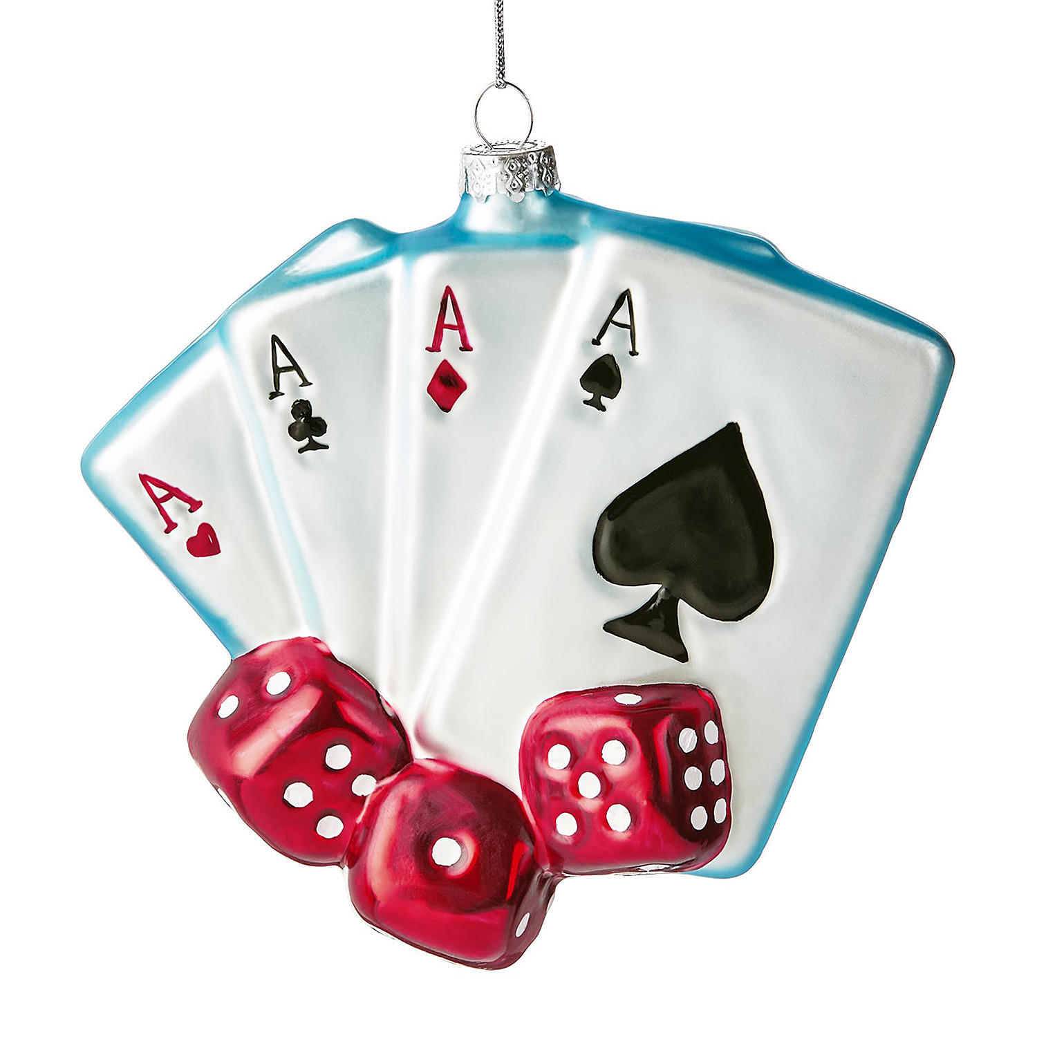 BAUMANHÄNGER Hang On Kartenspiel - Rot, Glas (2.5/11/10cm) - Butlers