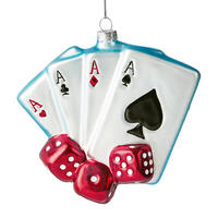 BAUMANHÄNGER Hang On Kartenspiel - Rot, Glas (2.5/11/10cm) - Butlers