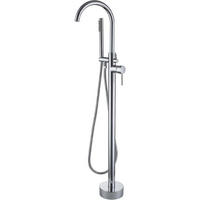 BADEWANNENARMATUR freistehend mit Handbrause, 360° schwenkbarer Auslauf, 2 Griffmodi, verchromt - Silberfarben, Metall (15/105/21cm) - TVTIUO
