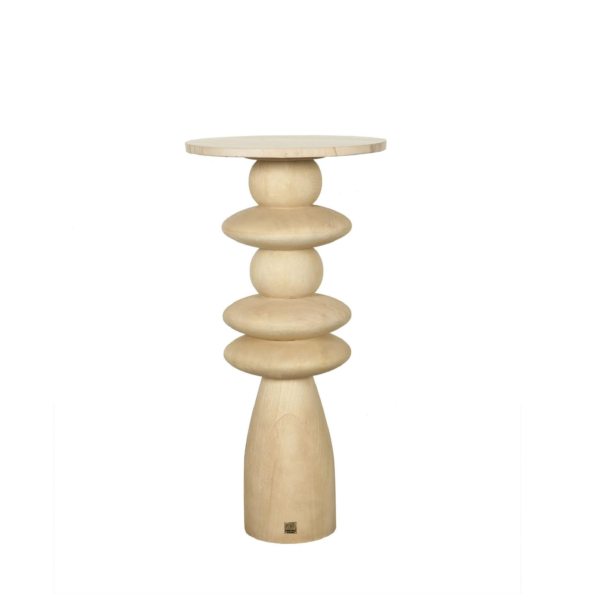 BEISTELLTISCH Callain Beige 40/40/80cm - Beige, Stein (40/40/80cm) - PTMD Collection