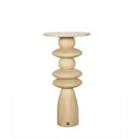 BEISTELLTISCH Callain Beige 40/40/80cm - Beige, Stein (40/40/80cm) - PTMD Collection