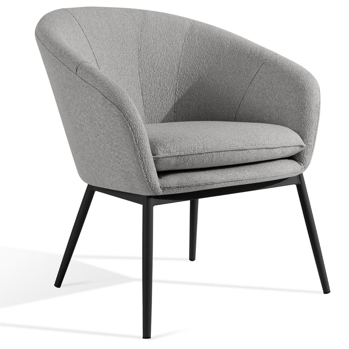 GARTENMÖBELSET SOLIS Gartenlounge-Set, grau/schwarz - Grau, Textil/Metall - KONSIMO®