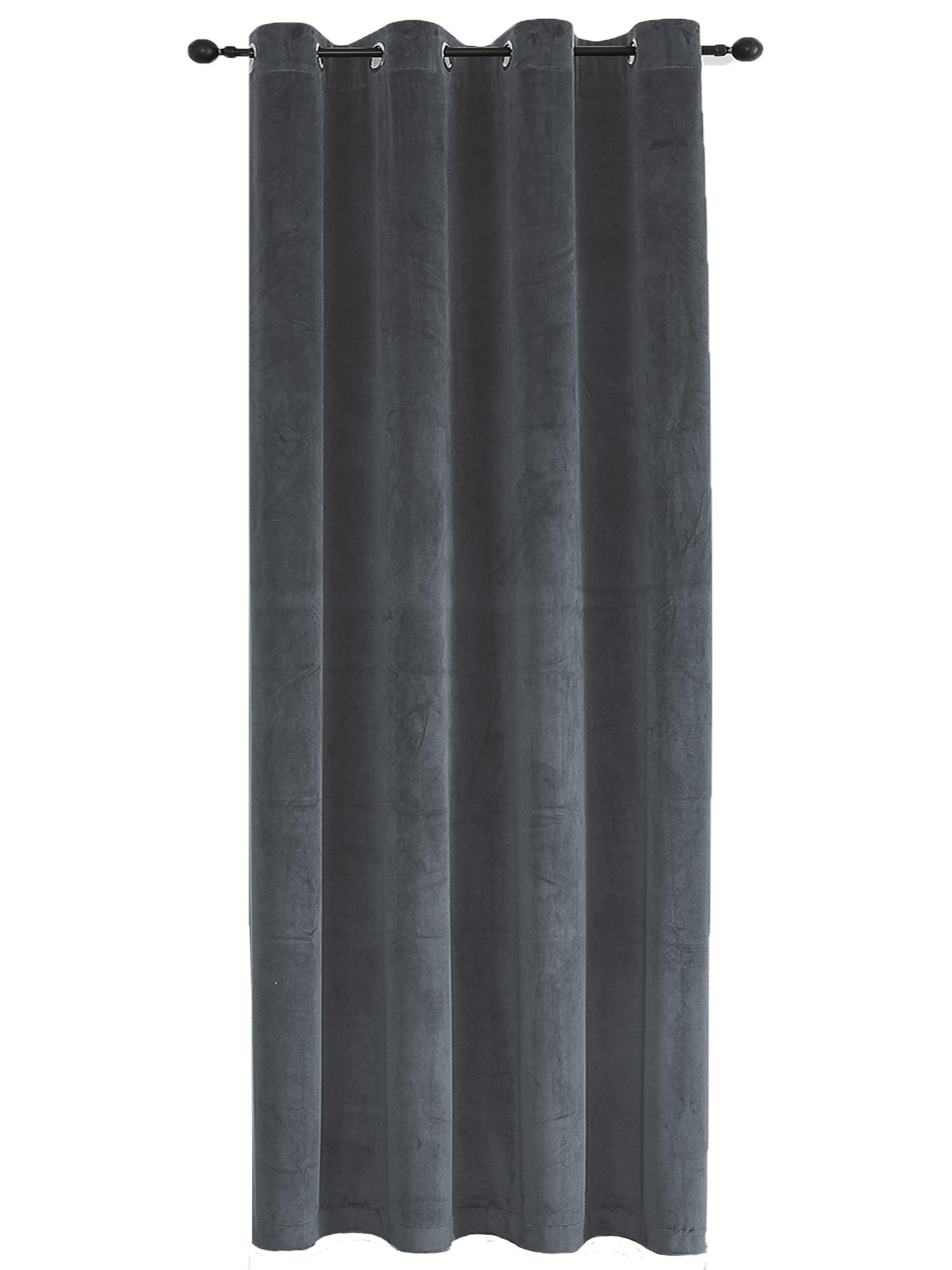 VORHANG Ösen Samt 140/175 cm anthrazit - Anthrazit, Textil (140/175cm) - TiborTex
