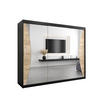 SCHWEBETÜRENSCHRANK 200/250/62 3-türig - Silberfarben/Schwarz, Holz/Kunststoff (250/200/62cm) - Abiks Möbel