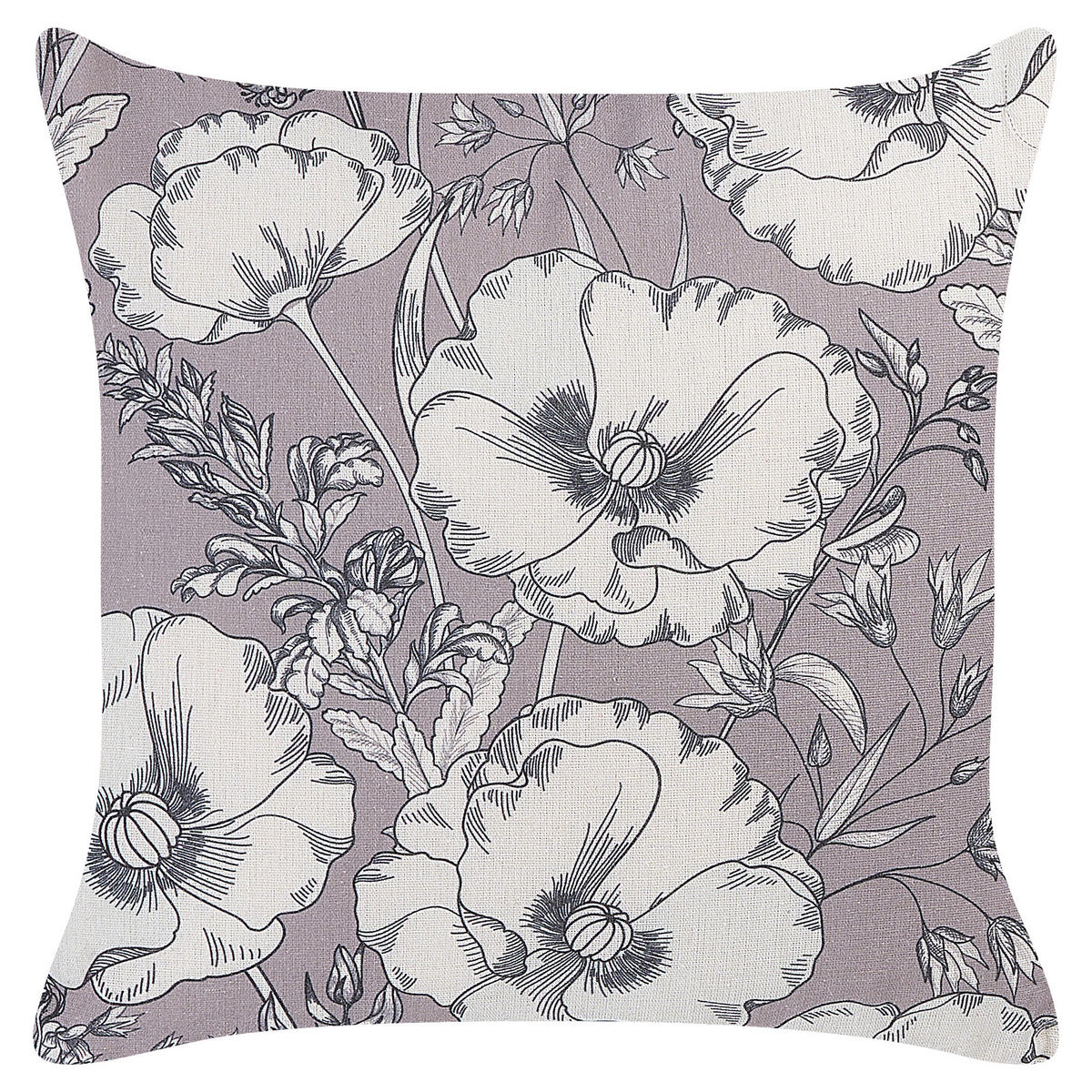 DEKOKISSEN 2er-Set Cremeweiß 45/45 cm Sophora - Ecru/Grau, Textil (45/45cm) - Beliani