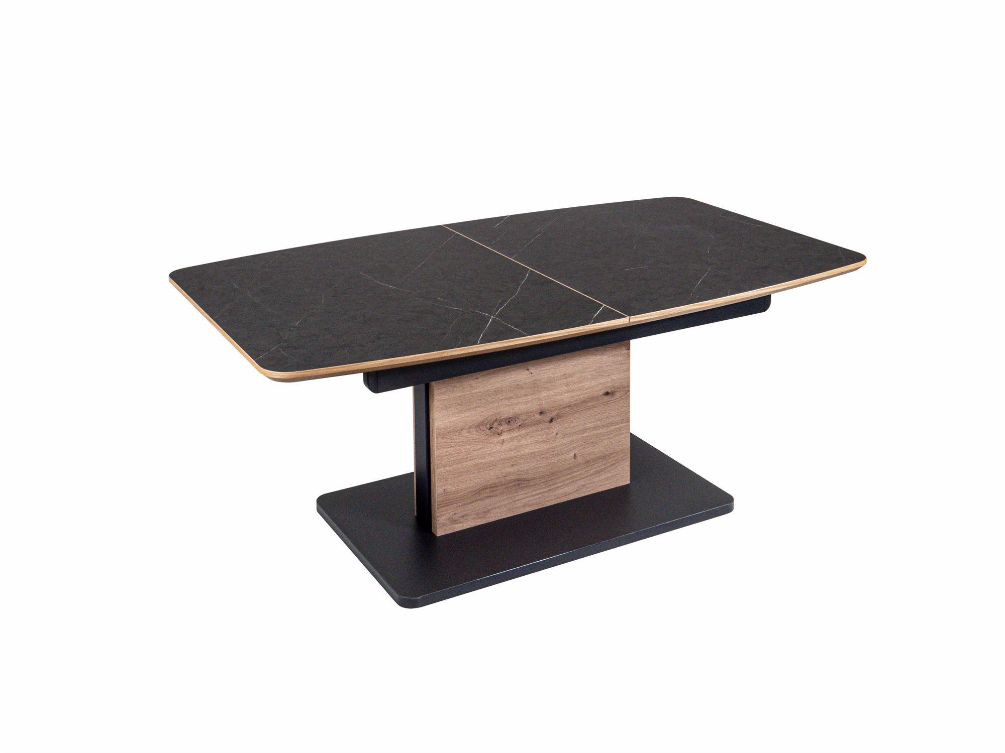 58aufmkessel Couchtisch Wildeiche, Schwarz 70x70x120 cm