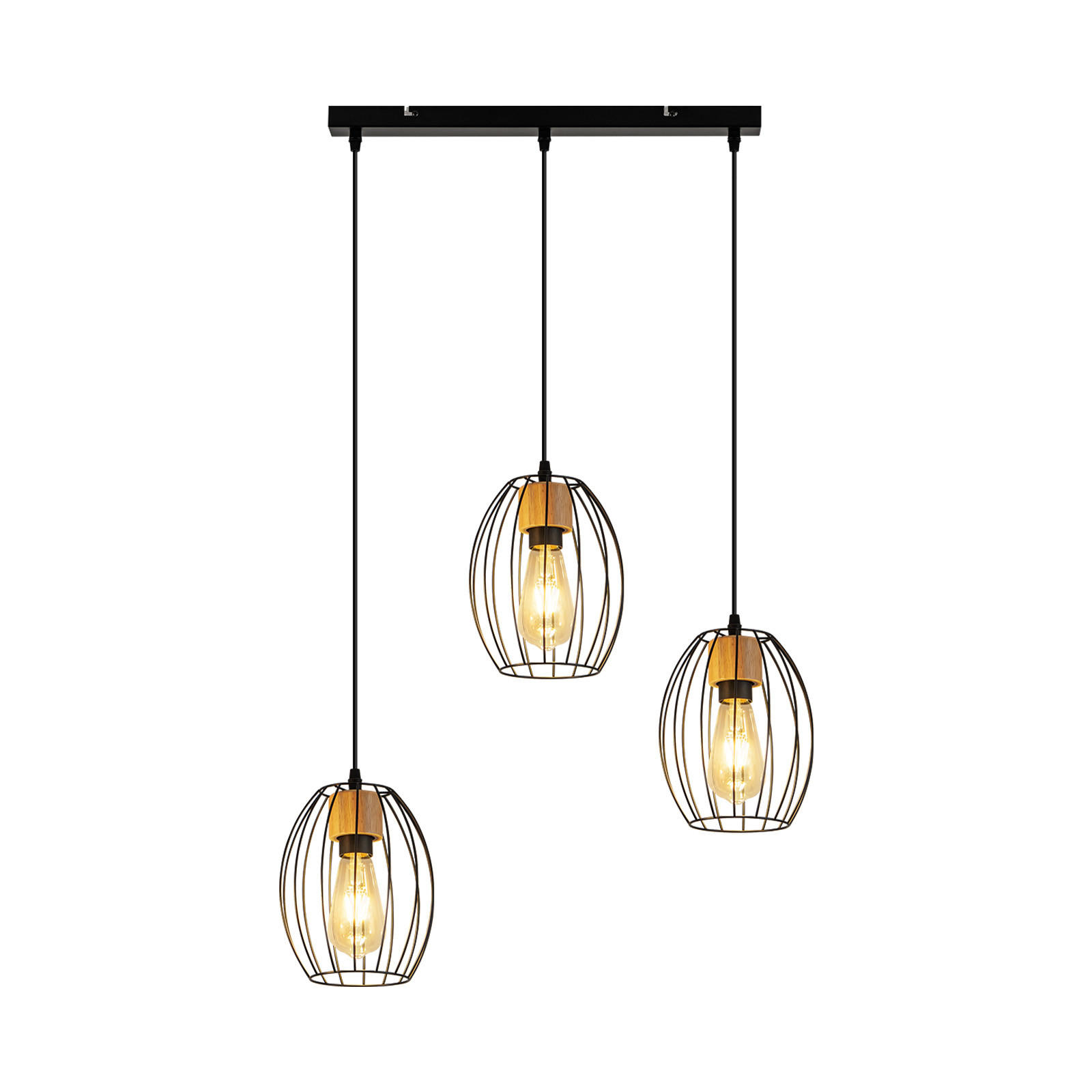 PENDELLEUCHTE Fiona 50/17/147 cm - Schwarz, Metall (50/17/147cm) - ZMH