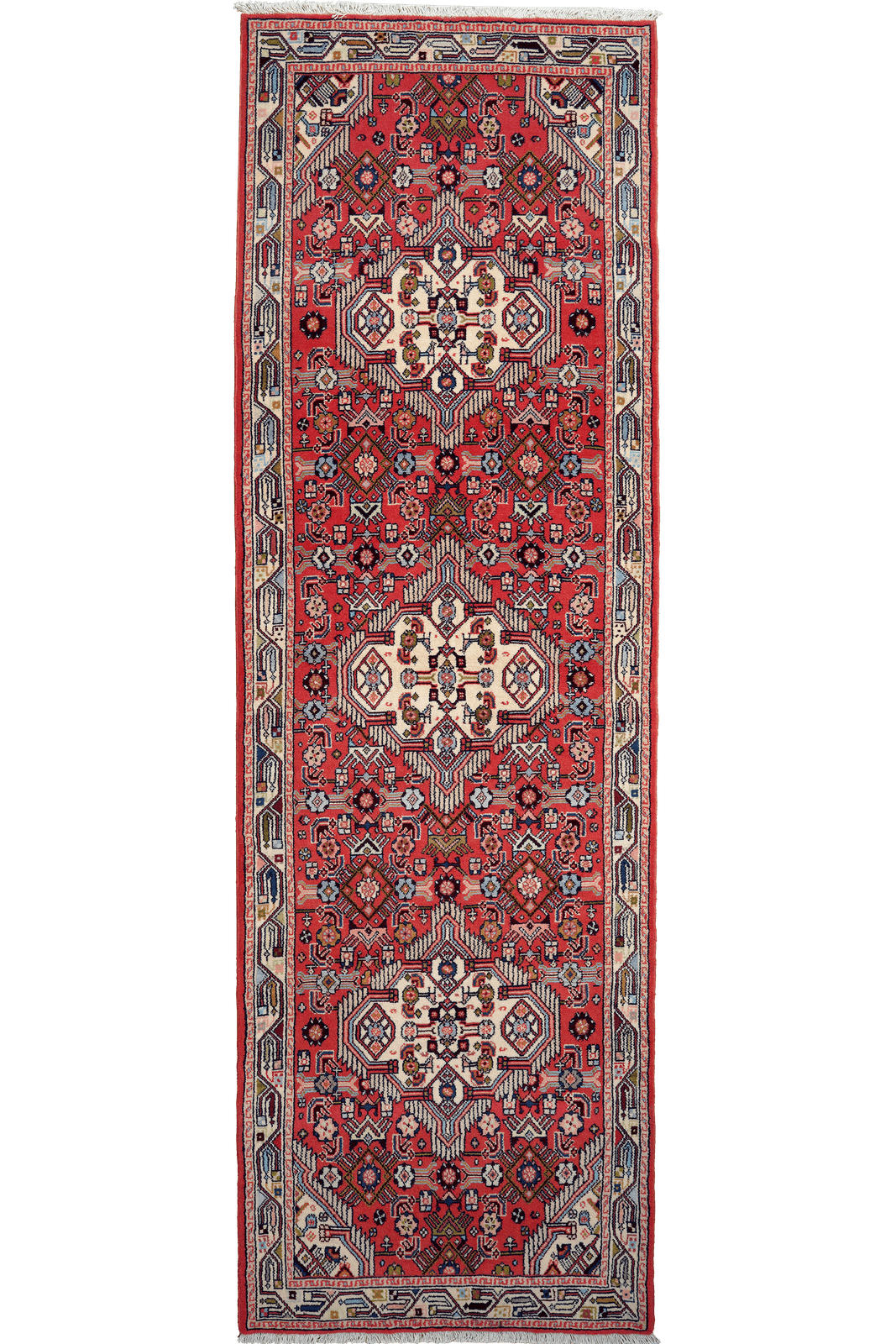 LÄUFER Orient handgeknüpft Assadabad Rot 290/89 cm Schurwolle - Rot, Textil (89/290cm) - Looma