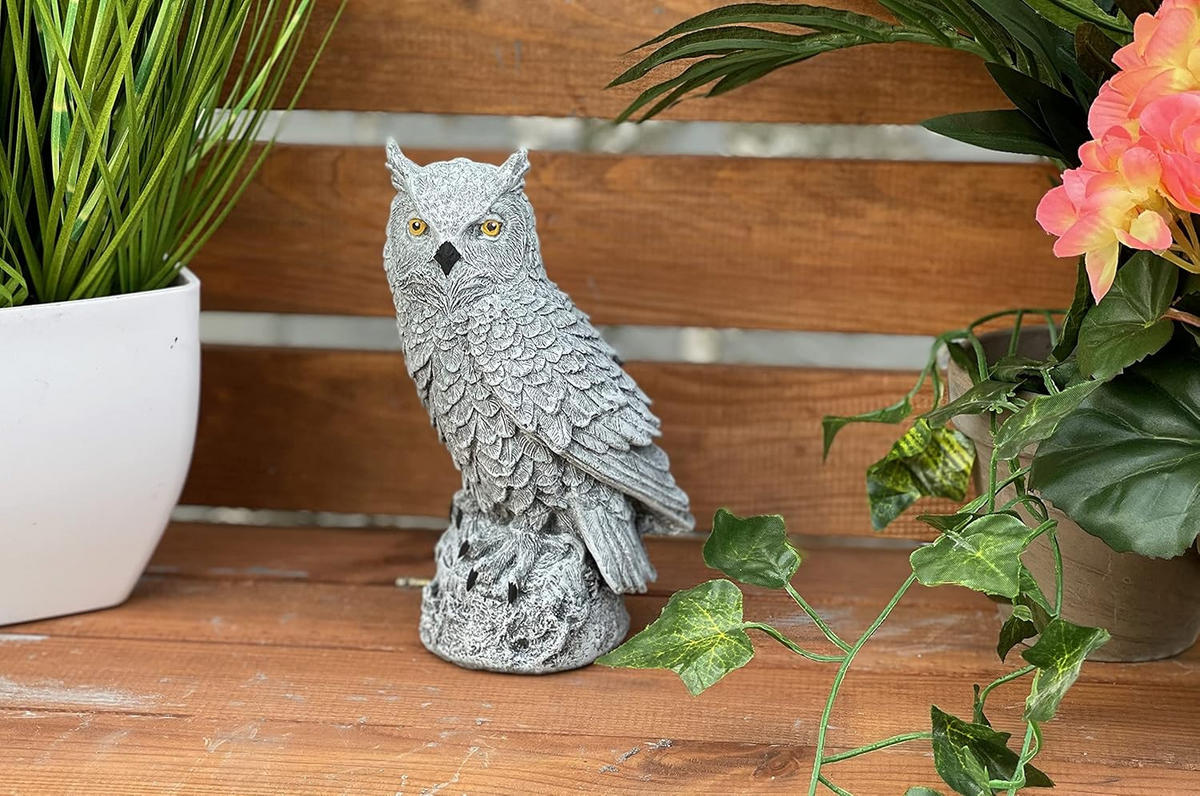 STEINFIGUR kleiner Uhu Eule frostfest Steinguss - Grau, Stein (10/17/7cm) - stoneandstyle