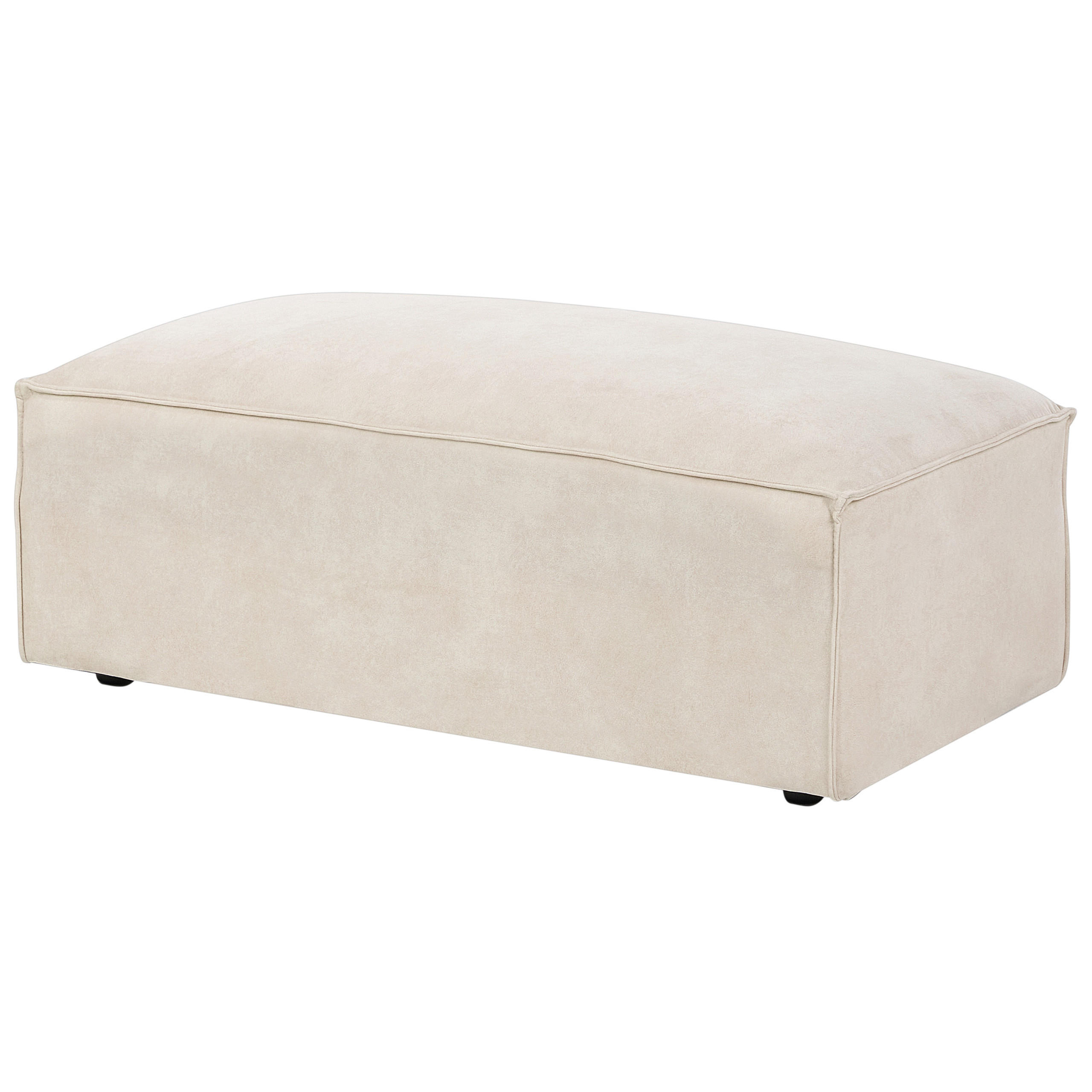 OTTOMANE Samtstoff Hellbeige Hellnar - Beige, Textil (52/39/102cm) - Beliani