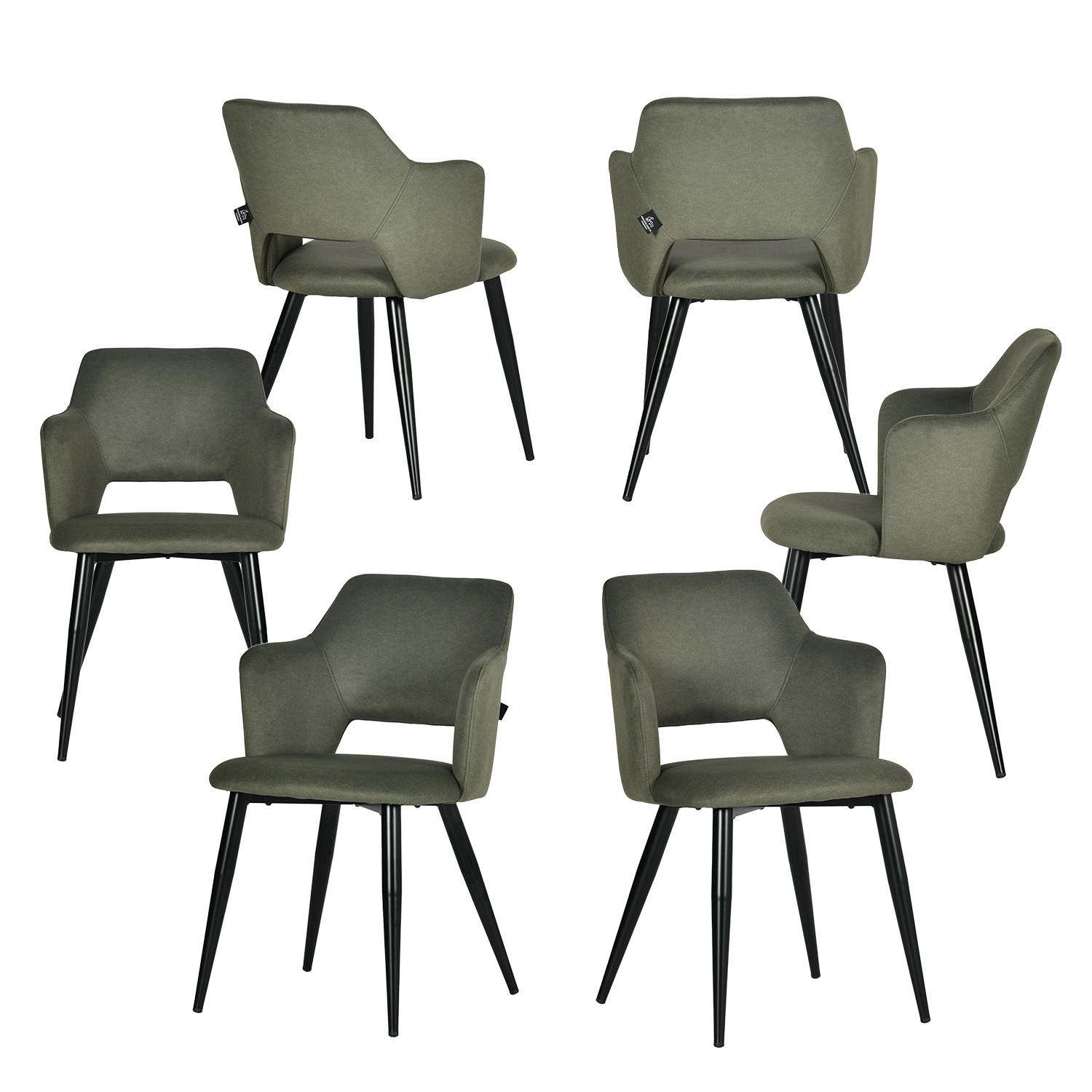 ESSZIMMERSTUHL 6er Set Haustierfreundlich in Grün - Grün, Textil/Metall (63/78.5/55cm) - Meubles Cosy