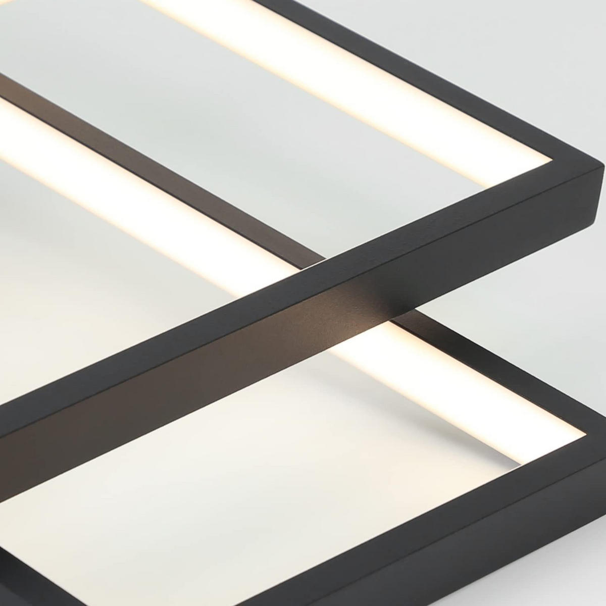 LED DECKENLEUCHTE Nerysiel 65/47/7.5 cm - Schwarz, Metall (65/47/7.5cm) - ZMH