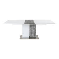 ESSTISCH - 6 Personen, 8 Personen - Holz, Platte - Grau, Weiß - EREN - Weiß/Grau, Holz (90/160/75.5cm) - Vente-Unique