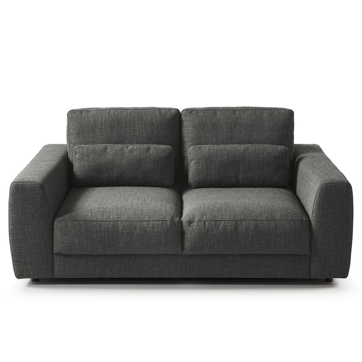 2-SITZER SOFA - Schwarz/Grau, Kunststoff/Textil (182/80/117cm) - home24