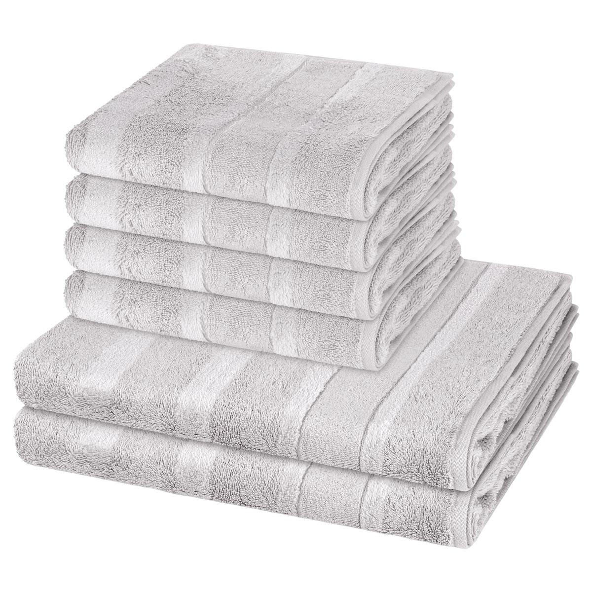 FROTTIERSET Noblesse 6-teilig - Hellgrau, Textil (50/100cm) - Cawoe