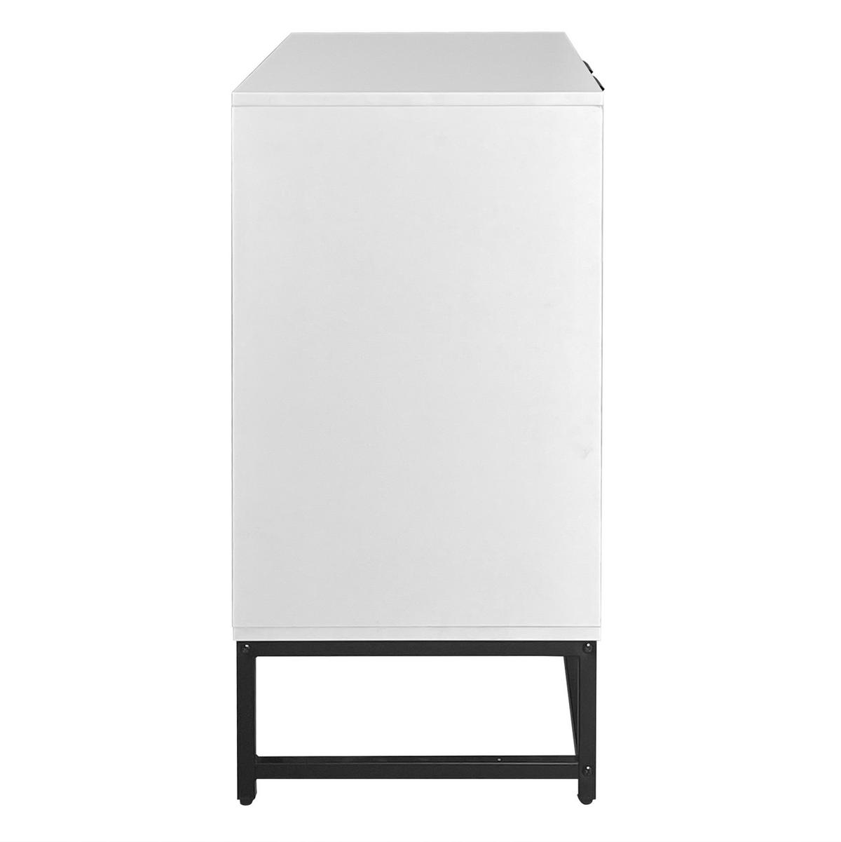 KOMMODE 80/40/80 cm mit 2 Türen und Metallgriffen – weiß - Weiß, Holzwerkstoff (80/80/40cm) - BEAOK