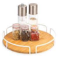 DREHTELLER Bambus/Metall weiß - Weiß, Metall (30/6/30cm) - eluno