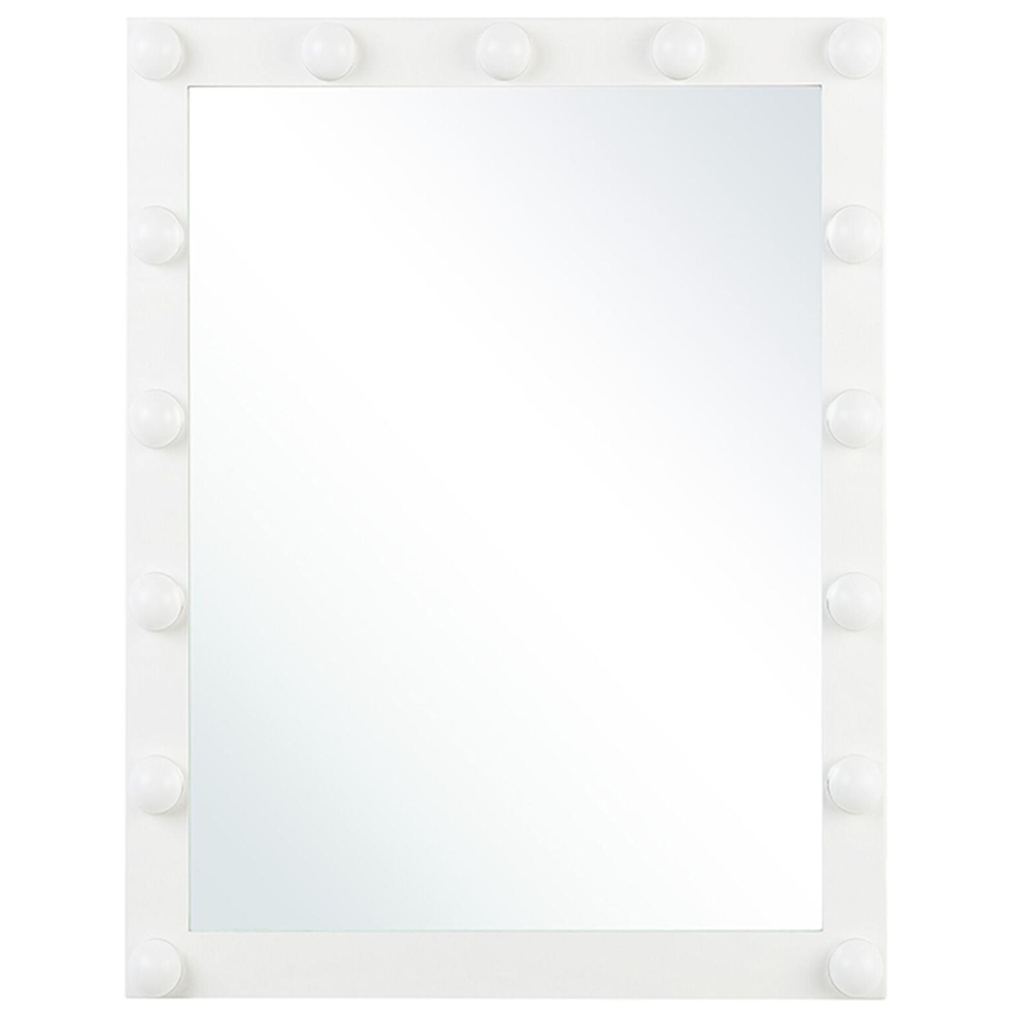 BADSPIEGEL mit LED-Beleuchtung rechteckig 50/60 cm Odenas - Weiß, Metall (50/60/2cm) - Beliani