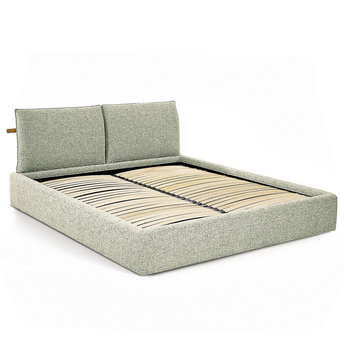 POLSTERBETT - Hellgrau, Textil (180/200cm) - home24