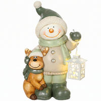 SCHNEEMANN-FIGUR Magnesiumoxid Metall Mehrfarbig - Multicolor, Stein (18/43/27cm) - HOMCOM