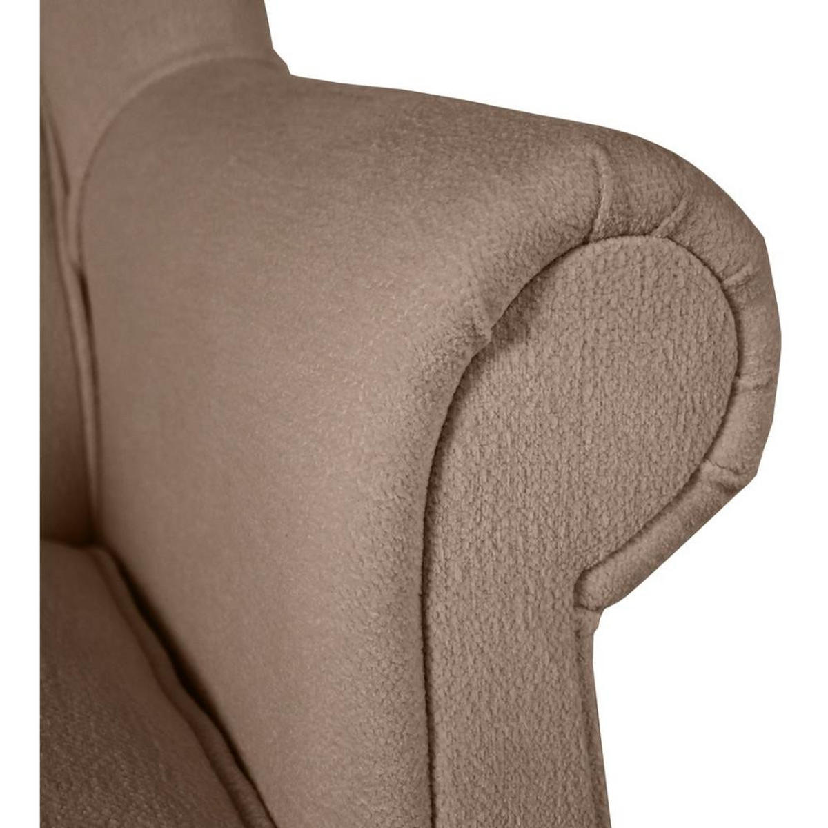 OHRENSESSEL Leonardo hellbraun boucle-stoff - Cappuccino, Holz/Textil (88/118/86cm) - Beautysofa