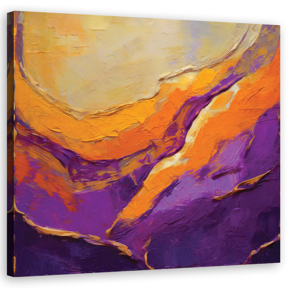 LEINWANDBILD, Gemalte Abstraktion Lila 40x40cm - Lila, Textil (40/40cm) - Feeby