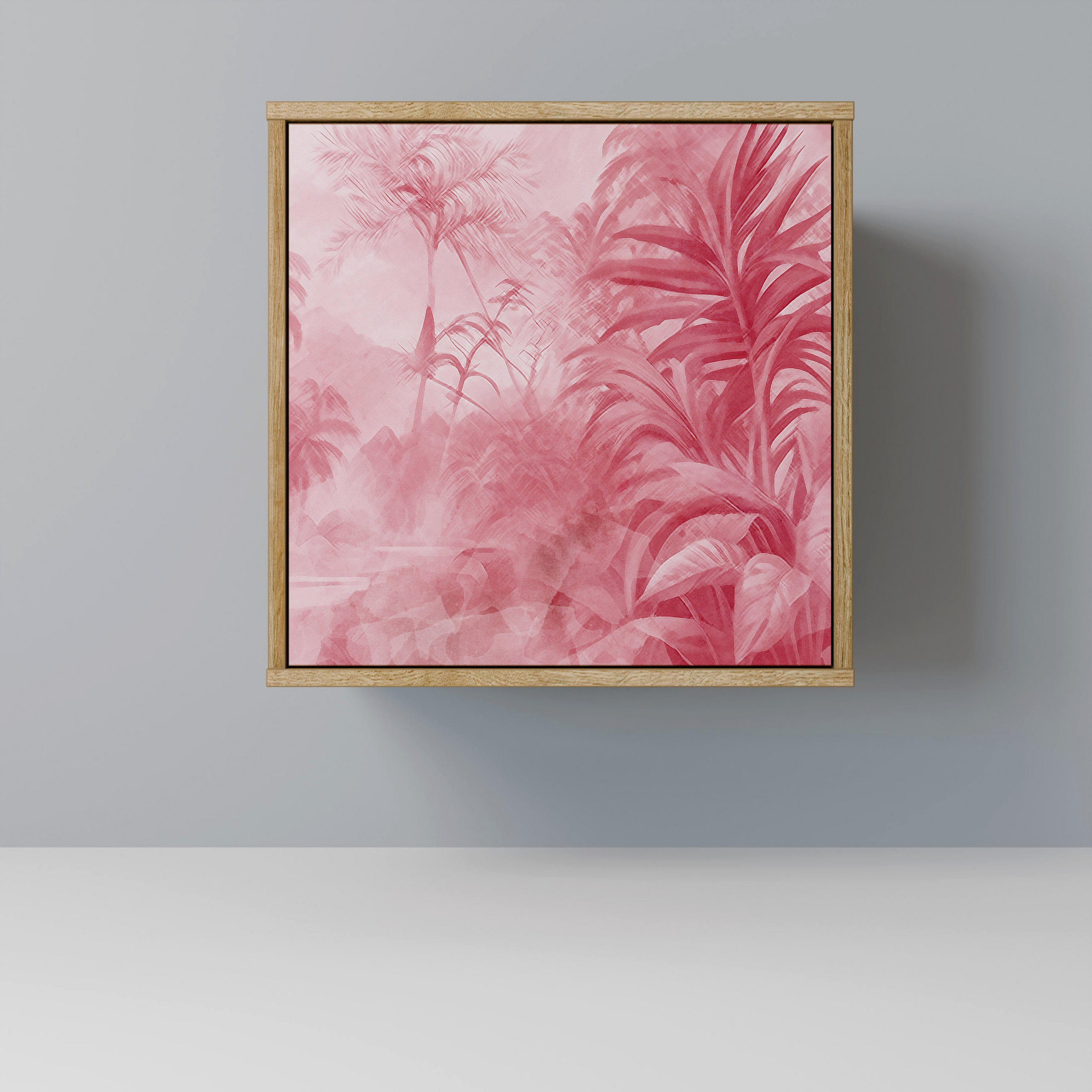 SIDEBOARD SWEET TROPICS, Eichefarben, 57,5x42x57,5 cm, Ohne Füße - Eichefarben/Multicolor, Holzwerkstoff (57.5/57.5/42cm) - SpaceRebels
