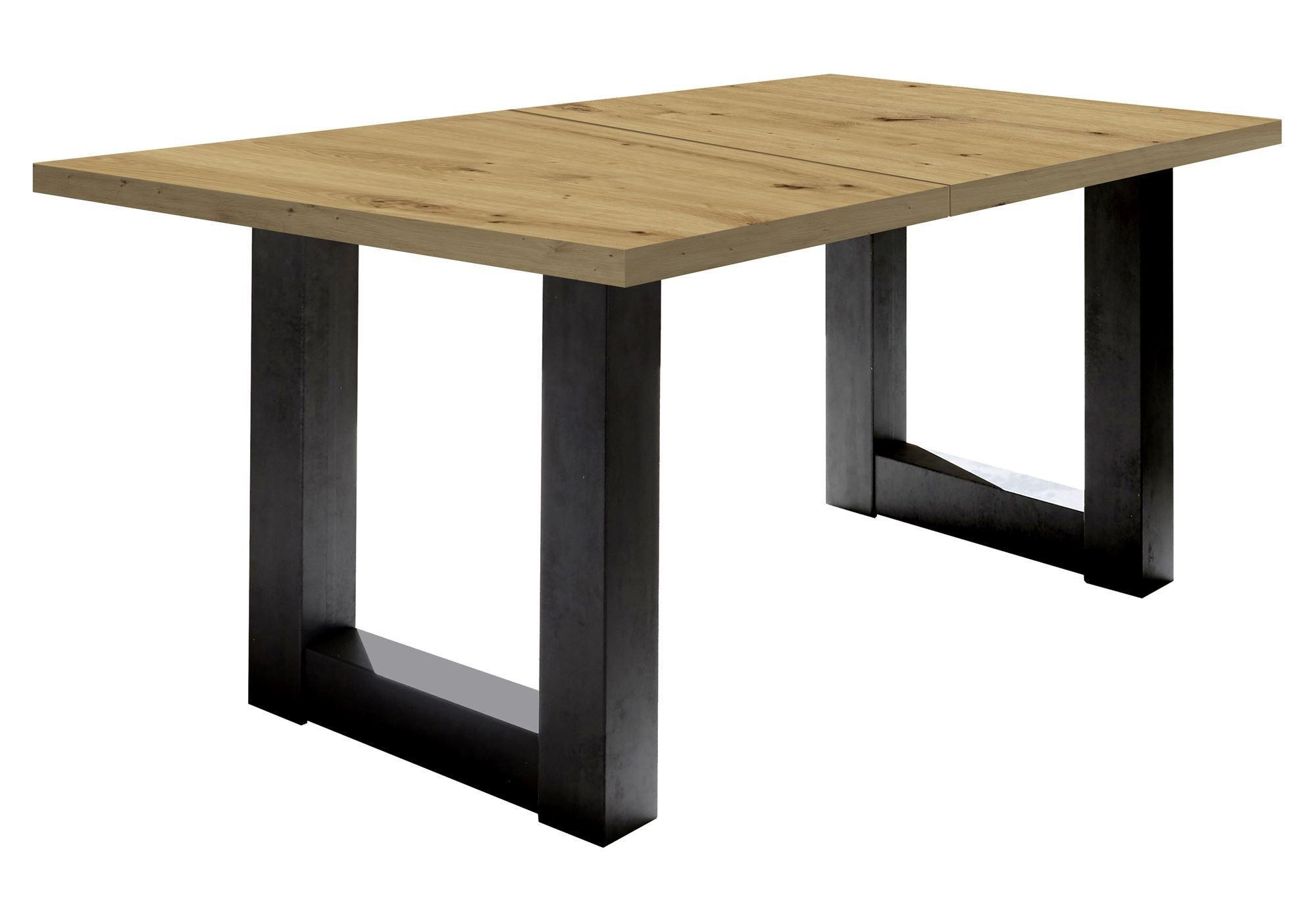 ESSTISCH ausziehbar Eila 7 160 x 90 x 75 Esszimmertisch Schwarzstahl/Asteiche - Eiche Artisan, Holz (160/90/75cm) - 58aufmkessel