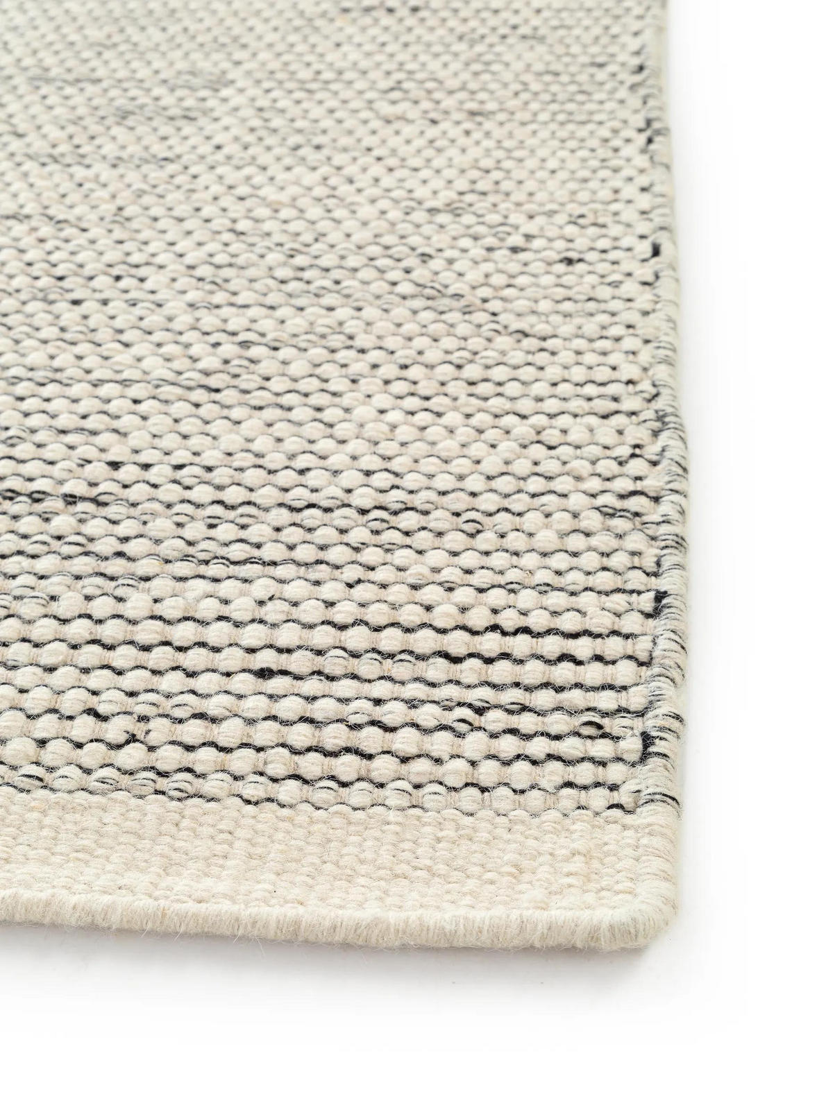 WOLLTEPPICH-LÄUFER Rocco Beige/Schwarz 70x200 cm - Beige, Naturmaterialien/Textil (70/200cm) - benuta Pure