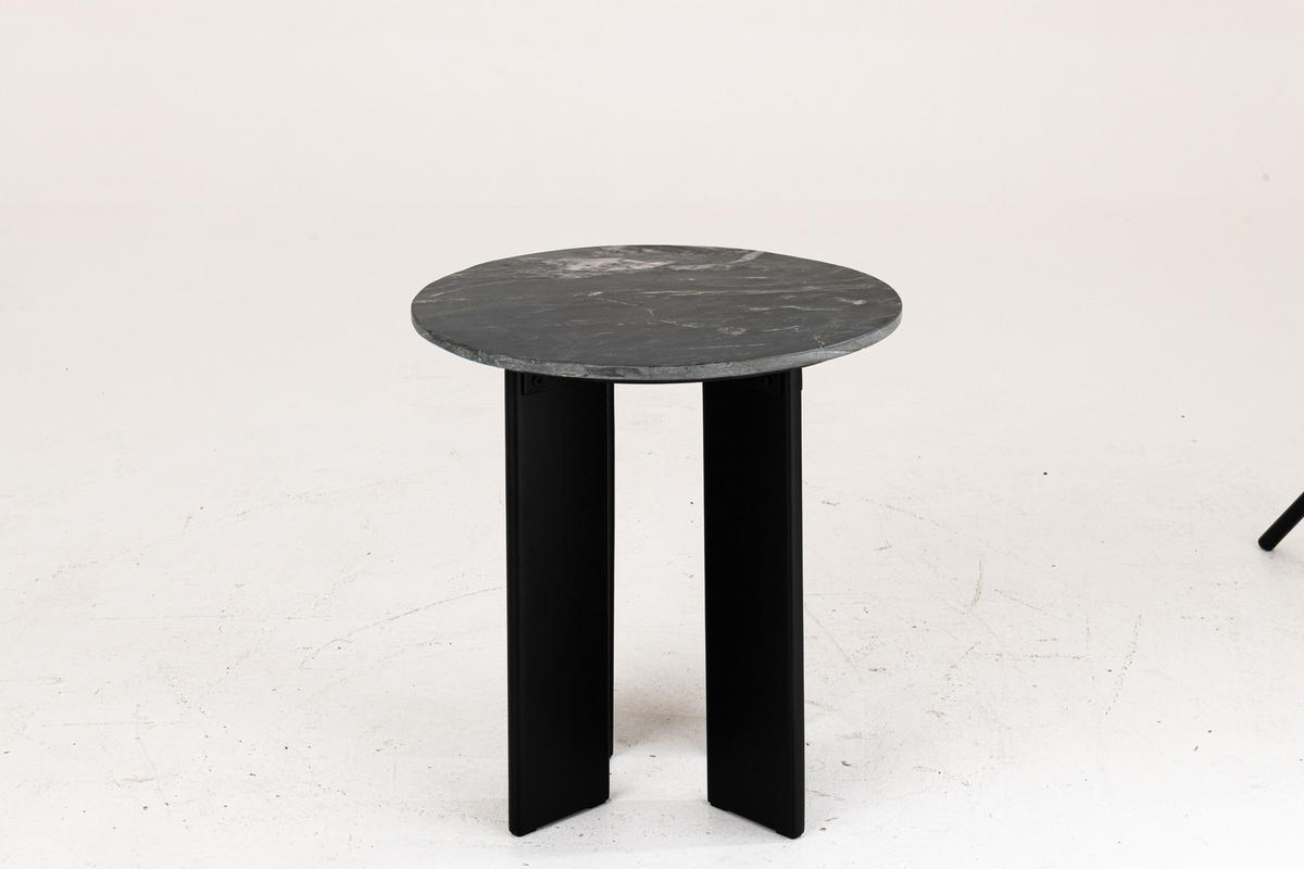 BEISTELLTISCH MATHILDE MARMOR Schwarz - Schwarz, Stein (50/50/50cm) - J-Line