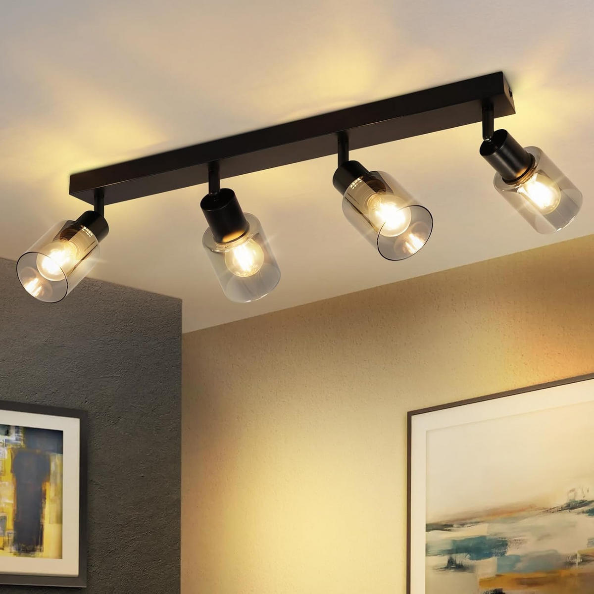 DECKENSTRAHLER Sternlicht 19/15/56 cm - Schwarz, Metall (56/19/15cm) - ZMH