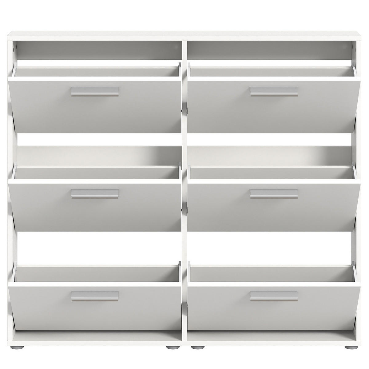 SCHUHKIPPER 116 cm - Weiß - Silberfarben/Weiß, Holzwerkstoff/Kunststoff (116/103/17cm) - home24