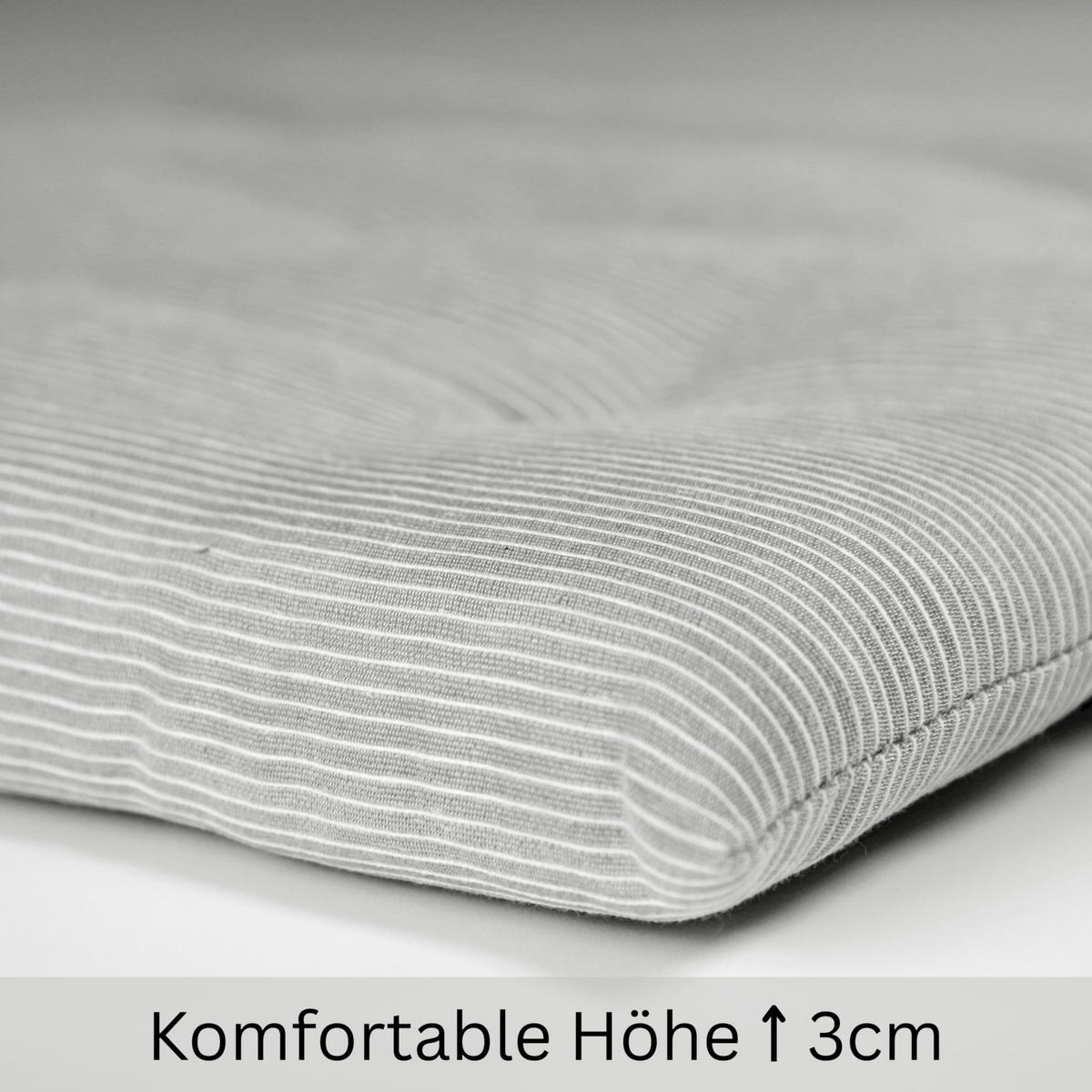 SITZKISSEN 2er Set Needlestripe grau - 40x40 cm - Grau, Textil (40/40/3cm) - Esprit