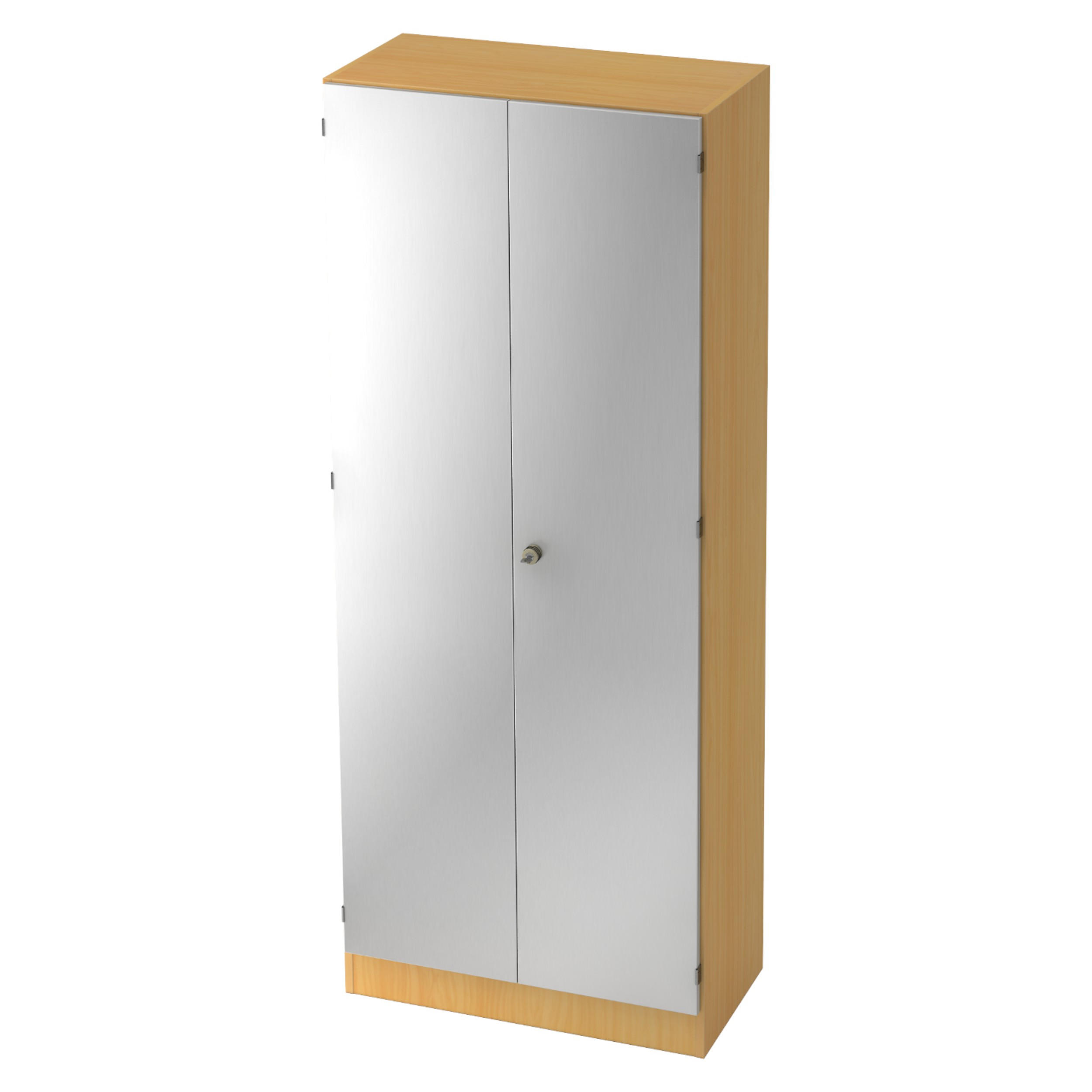 bümö Aktenschrank Buche, Silber 80x200.4x42 cm