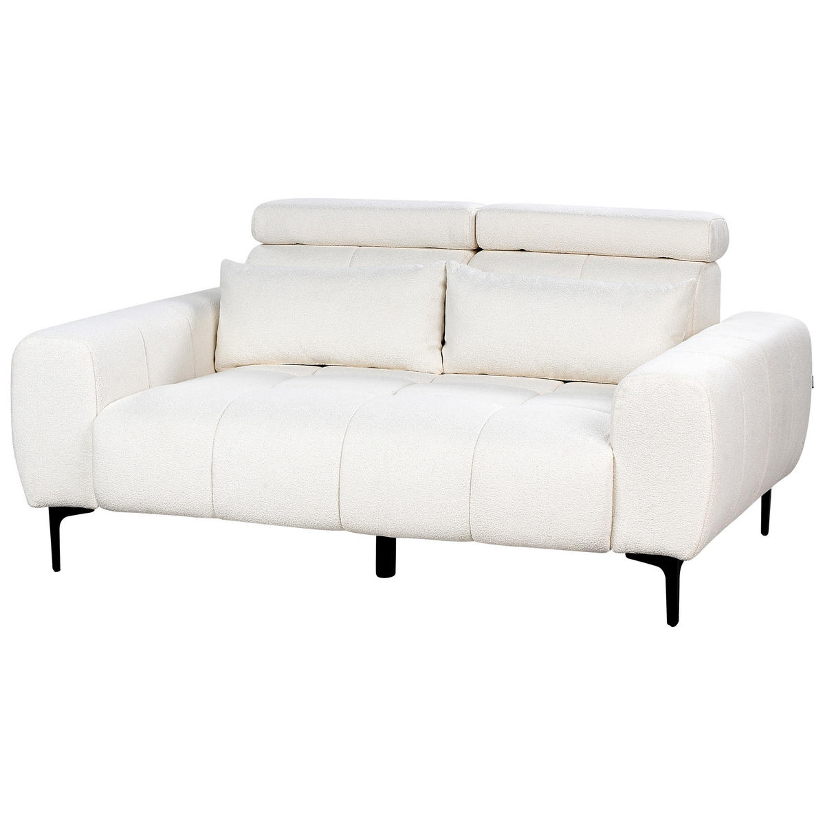 2-SITZER-SOFA Bouclé weiß Vegamo - Weiß, Textil (176/97/110cm) - Beliani