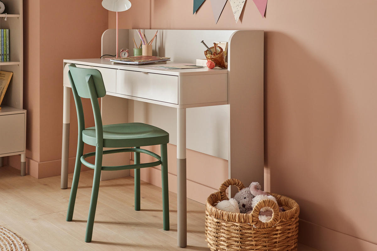 SCHREIBTISCH CATTA mit zwei Schubladen - Creme, Holz (122/97/50cm) - KONSIMO®