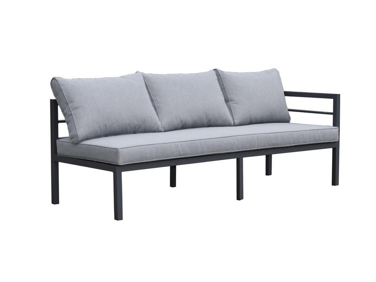 ECKLOUNGE-SET San Menaio Grau Aluminium für 8 Personen - Grau, Kunststoff - Green Spirit