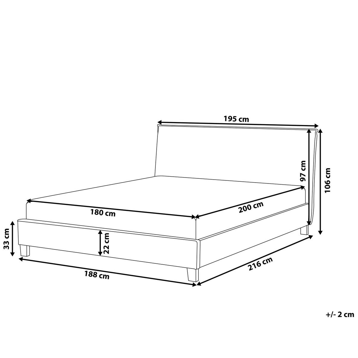 POLSTERBETT mit Lattenrost 180x200 cm Beige Sennez - Beige, Textil (180/200cm) - Beliani