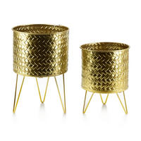 BLUMENTÖPFEN Swen Gold 20/20/16 cm Metall - Goldfarben, Metall (20/16cm) - Mondex