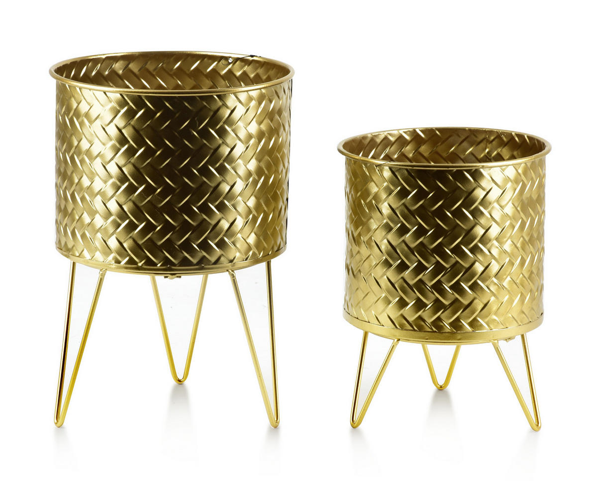 BLUMENTÖPFEN Swen Gold 20/20/16 cm Metall - Goldfarben, Metall (20/16cm) - Mondex