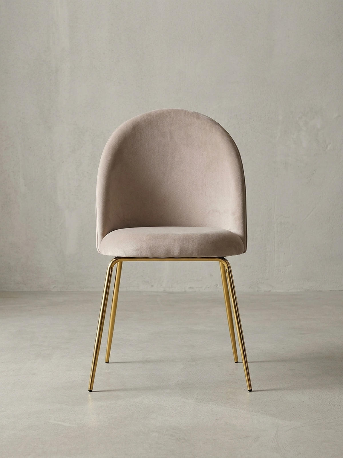 ESSZIMMERSTUHL 2er Set Samtbezug mit Metallgestell Diamantsteppung Skandinavisch gepolstert, Beige 53x50x87 cm - Beige/Goldfarben, Textil/Metall (53/87/50cm) - KADIMA DESIGN