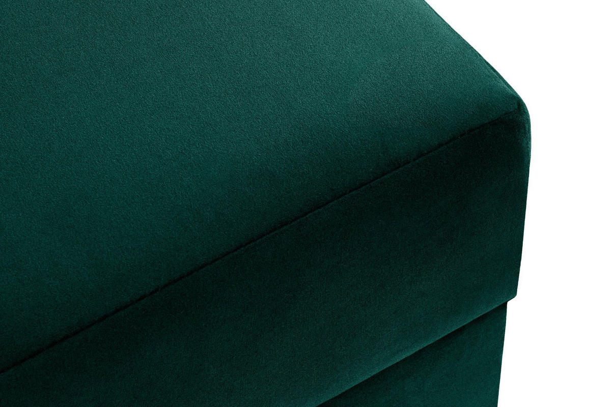 SITZHOCKER ERISO Polsterhocker aufklappbarer, Velour-Stoff, dunkelgrün - Dunkelgrün/Braun, Textil (71/43/71cm) - KONSIMO®