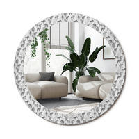 SPIEGEL Rund Ø 80 cm mit Aufdruck - Schwarz, Glas (80/80/0.4cm) - Wallfluent