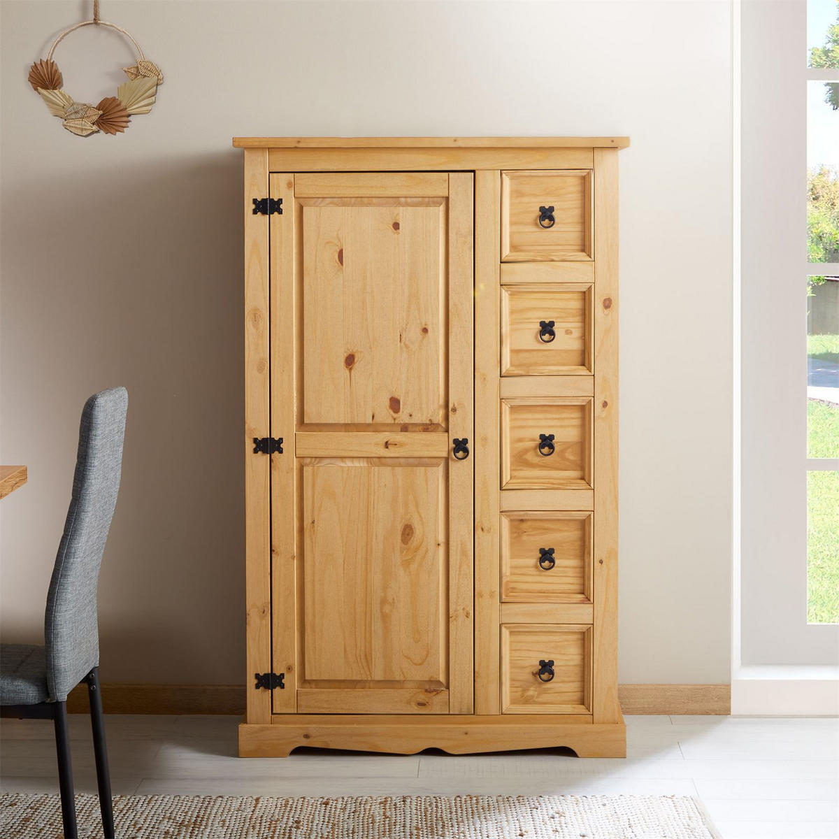 KOMMODE TEQUILA - Kieferfarben, Holz (95/150/45cm) - IDIMEX
