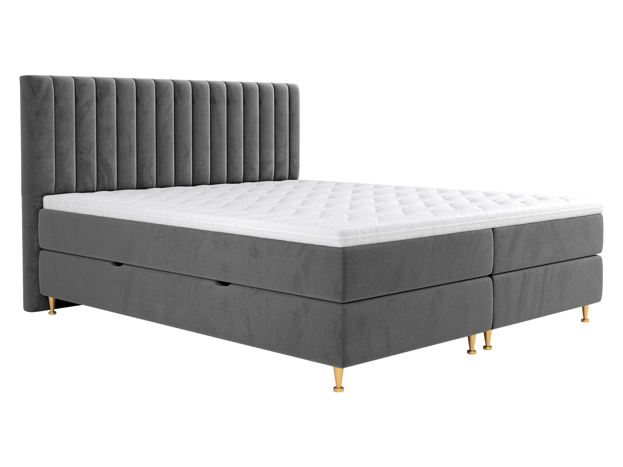BOXBETT Elegance - Goldfarben/Grau, Holz/Textil (160/200cm) - MIRJAN24