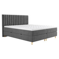 BOXBETT Elegance - Goldfarben/Grau, Holz/Textil (160/200cm) - MIRJAN24